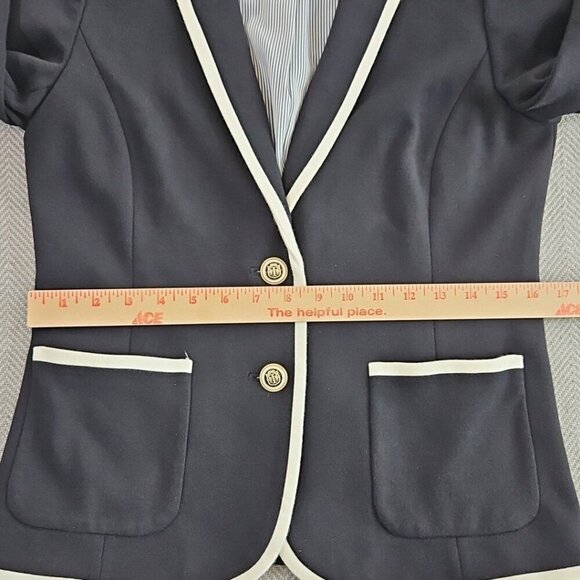 Talbots Aberdeen Blazer Size 4 (34" Chest) Classic Preppy Two Button Navy Blue - Picture 7 of 16
